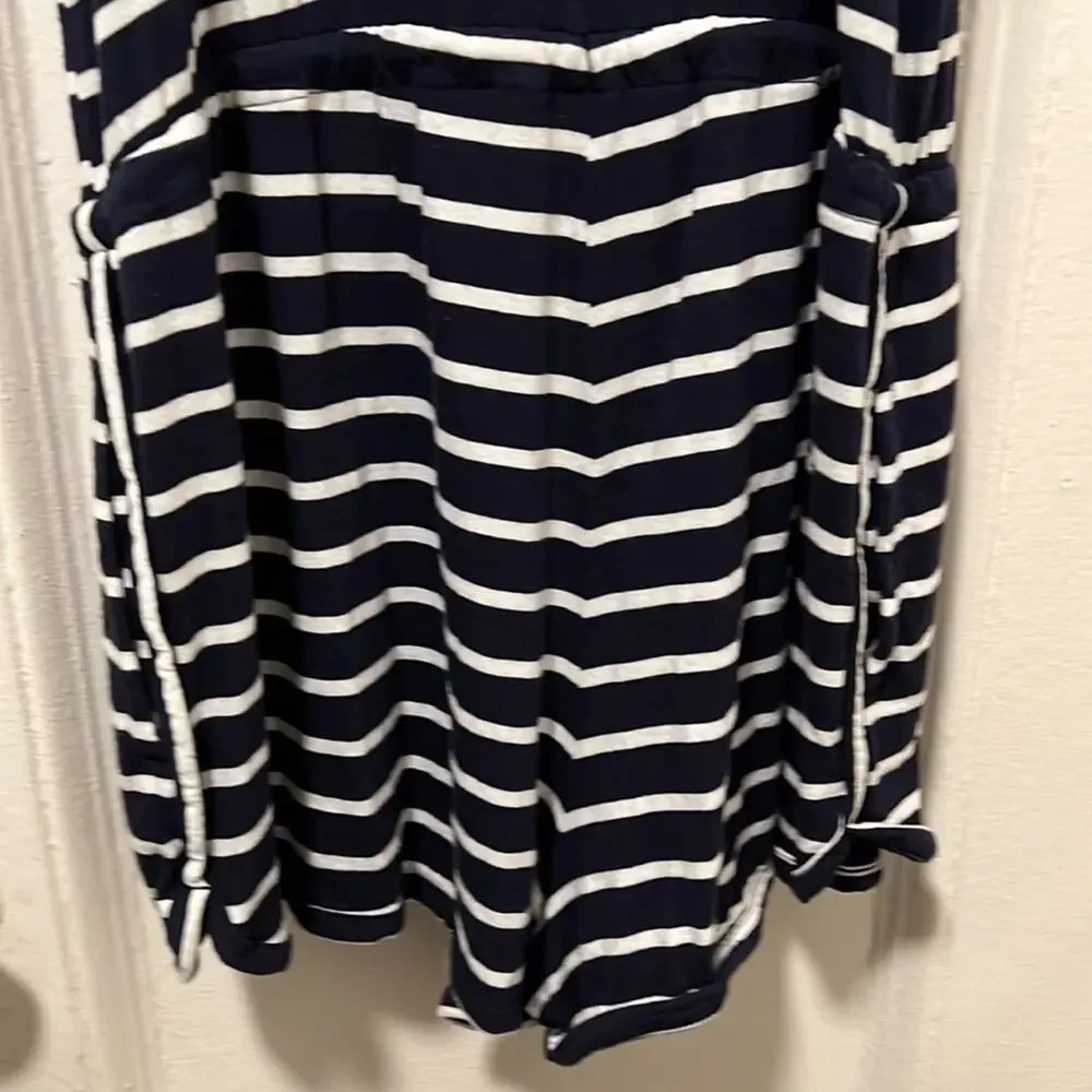 Love by Gap Navy and White Stripped Shorts Sleeveless Romper Size L - Picture 7 of 8